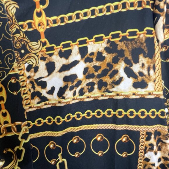 Yelete Womens Dress XL NWT Chain Link Printed A-line Old Money Luxury Maximalist - Picture 14 of 16